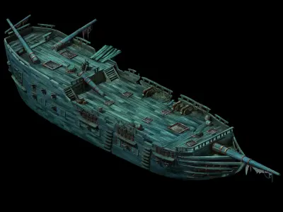 Game Seabed wreckage - wreck wreckage 06 3D model