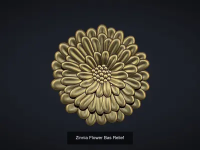 Garden Flowers Bas Relief Set 3D Model Collection