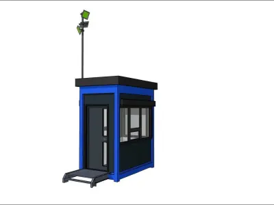 container guard booth 125cm x 250cm many formats 3D model