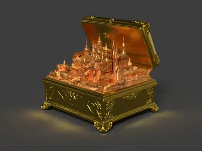 Chinese treasure  Low-poly 3D model