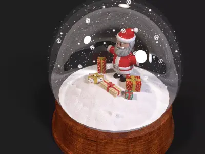 Snow Globe - Christmas Decorative Low-poly 3D model