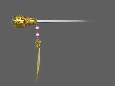 Hair Pins Low-poly 3D model
