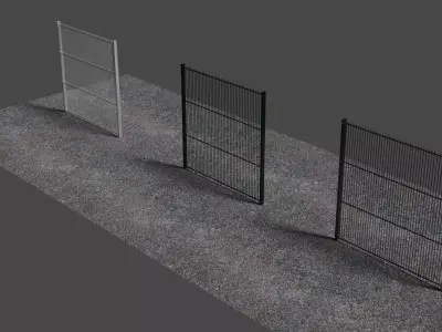 Metal Fences Low-poly 3D model