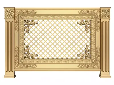 Radiator Cover Decorative Screening Grille Panel 03 Low-poly 3D model