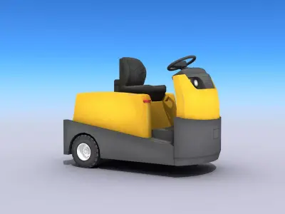Tow Tractor Low-poly 3D model