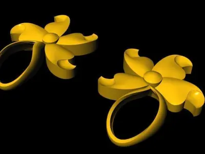Flower Earrings 3dm file Free 3D print model