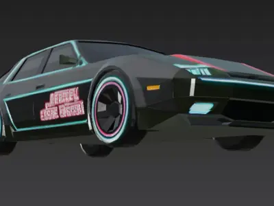 Cartoon Green Car 3D Model Low-poly 3D model