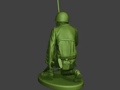 American engineer soldier ww2 Crouch2 A9 3D print model