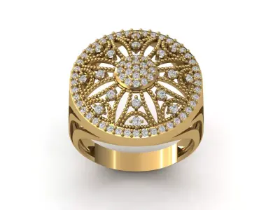 STL 3DM Print Ready Women Diamond Ring Lightweight Printable  3D print model 120
