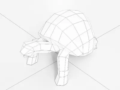 Turtle low poly 3d model tortoise Low-poly 3D model