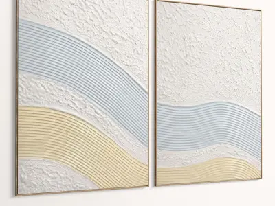 Plaster Two Photo Frame 450 Low-poly 3D model