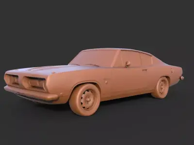 Plymouth Barracuda 1968 3D print model