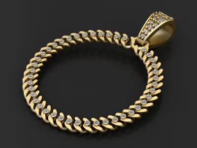 cuban link pendant 3D printable model   3D print model