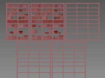 Wardrobe with decorative set 3D model