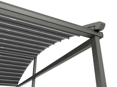Motorized Pergola 2a composite grey metalic 3D model