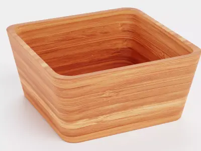 -Bamboo Tableware- Low-poly 3D model