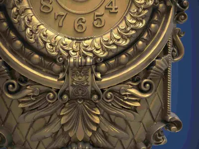 Carved clock for 3D printing and CNC 3D print model shop