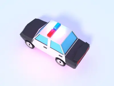 Police Car Low Poly Best For VR and Mobile Games Low-poly 3D model