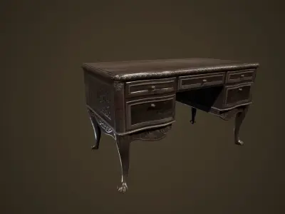 Antique Desk - PBR Game Ready Low-poly 3D model