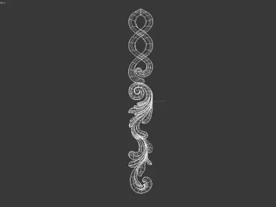 3D Carved decor vertical model 3D model