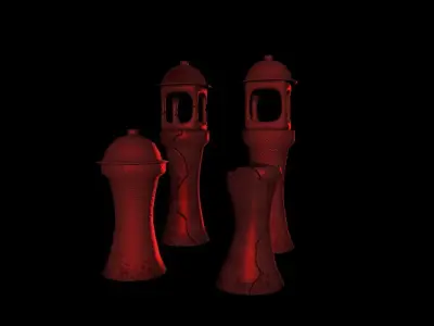 ShrineLamps two lighthouses Free 3D model