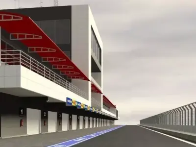 Pit stop building 3D model