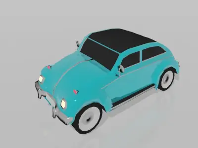 Volkswagen beetle 1971 Free low-poly 3D model