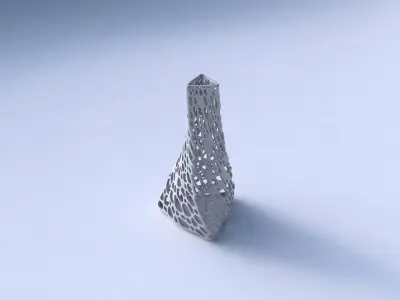 Vase twist tilted triangle with dense organic lattice 3D print model