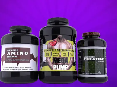 Supplement Bottles 3D model