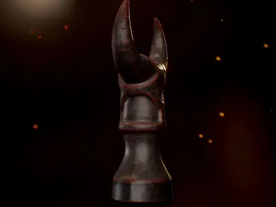 Totem demon horn Low-poly 3D model
