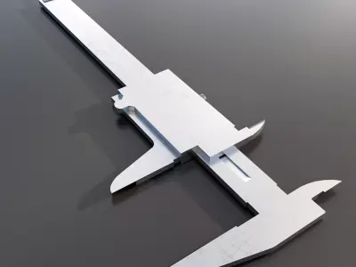 Vernier Caliper 3D model Low-poly 3D model