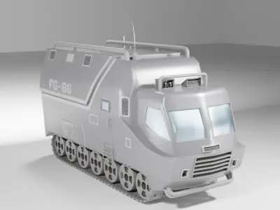  Tracked Swamp Machine Free low-poly 3D model