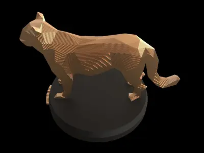 Parametric Tiger Low-poly 3D model