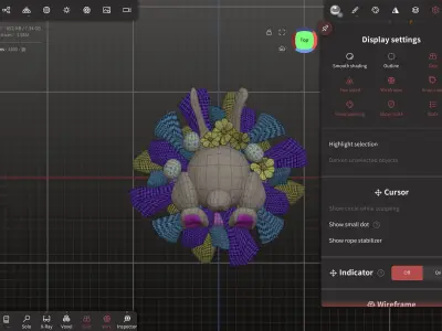 Easter Bunny Wreath Low-poly 3D model