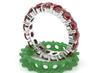 Round Diamond Eternity Wedding Band   3D print model