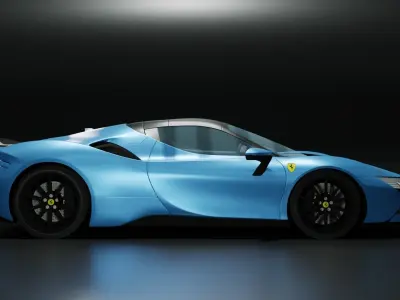 Ferrari SF90 Spider Low-poly 3D model