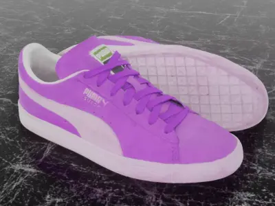PUMA 3D SHOES - PURPLE - SUEDE Low-poly 3D model