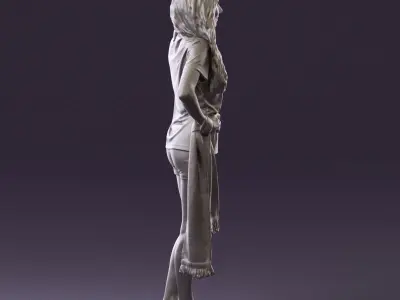 Blonde  in fitness shirts white shirt bitseps 09543D Print Ready 3D print model