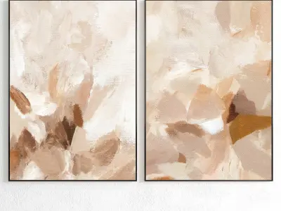Plaster Two Photo Frame 237 Low-poly 3D model