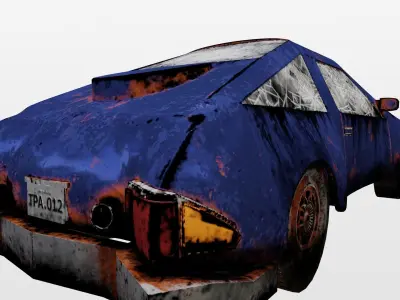 Abandoned Urban Car  Low-poly 3D model