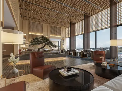 Modern reception lobby 3D model