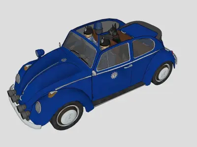 Polizei Berlin Sonderfahrzeug VW Kaefer Cabriolet 3D model