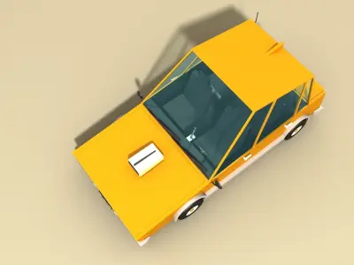 CAR 2 taxi Low-poly 3D model
