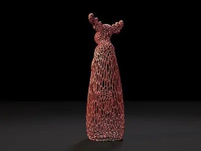 Christmas decor lamp elk 3D print model