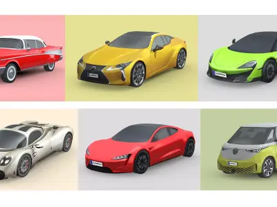 Low-Poly Car Pack 016 - Galactic Speedsters