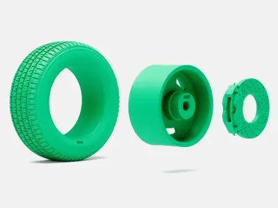 15x8 Magnum 500 Wheel BFGoodrich Radial TA Tire 3D print model