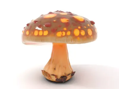 Glowing Mushroom model pack Low-poly 3D model