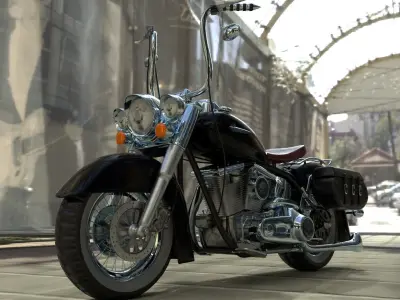 Custom Motorcycle Low-poly 3D model