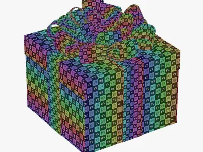 Christmas gift box 02 3D model