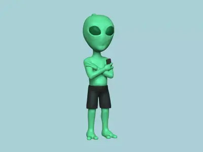 Alien Keychain - Complete Body Funny Gift 3D print model